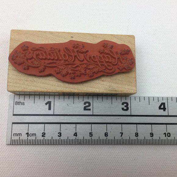 Happy Holidays 2001 PSX Rubber Stamp E079 Stars Card Making Craft Scrapbooking - Picture 5 of 6